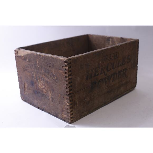 Antique Hercules Powder Wooden Box Vintage Crate Collectible FLAW